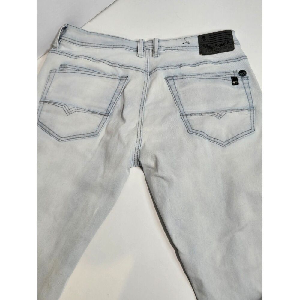 Buffalo David Bitton Ash-X Slim Stretch Jeans | Men's Size 33x32 | Light Gray - Picture 10 of 14